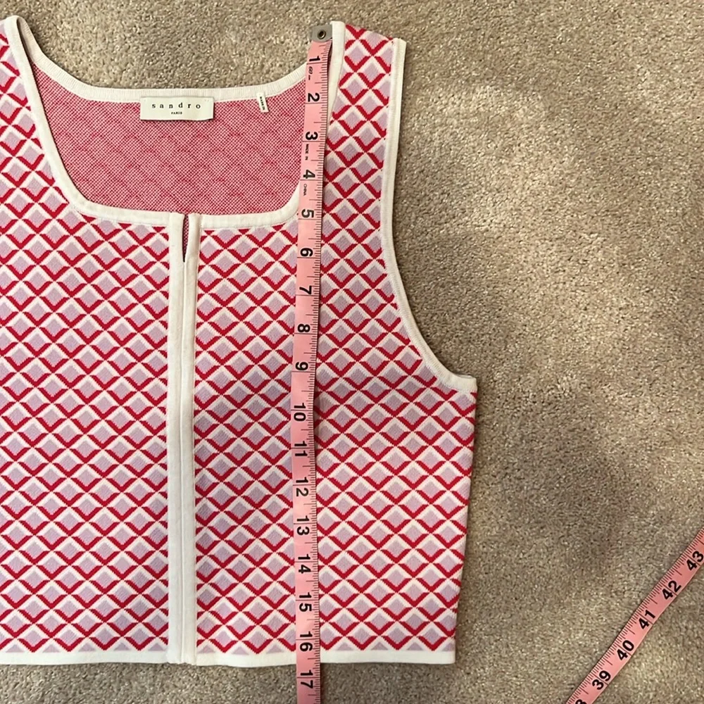 Sandro Matching Set Skirt & Top - Pink/Red Pattern - S - Picture 10 of 15